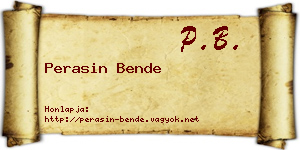 Perasin Bende névjegykártya